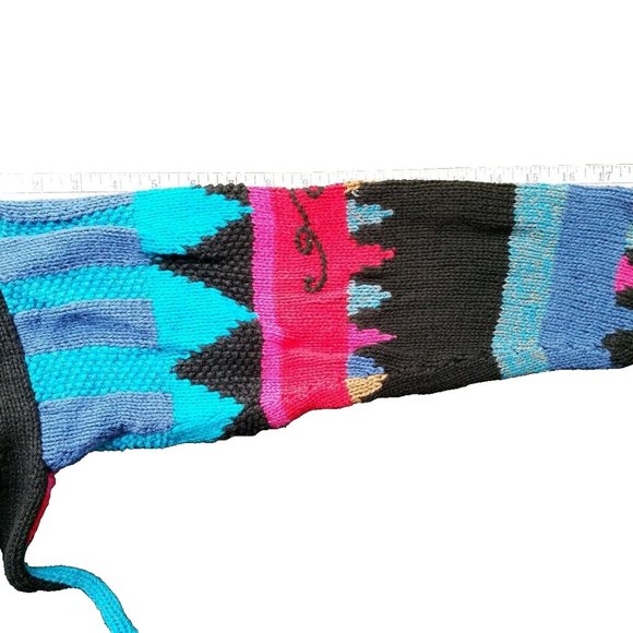 Vintage Segrets Sun Prints Hand Knitted Tribal Button Cardigan Sweater Medium - Picture 5 of 8